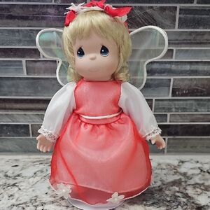 Red and White Angel Doll with Wings and Accessories